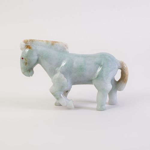 Chinese Carved Jadite Model of a Horse