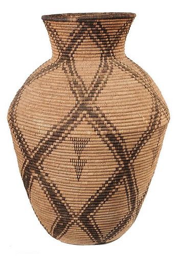 Large Native American Coiled Basket-