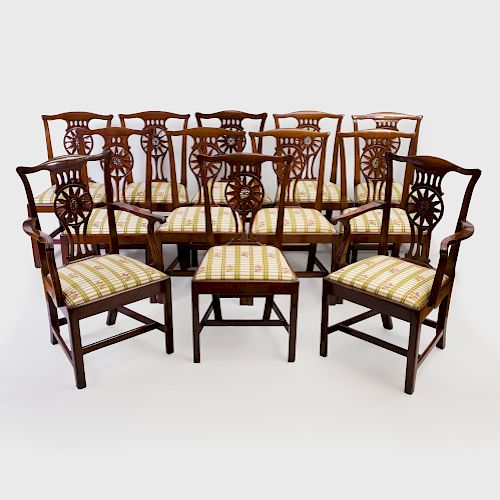 Set of Twelve George III Style Mahogany Dining Chairs