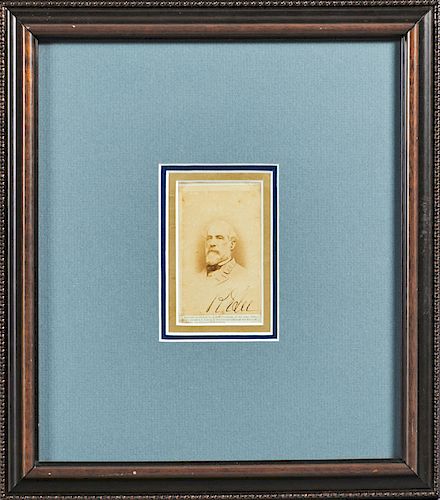 Rare Robert E. Lee Autographed Carte de Visite, 1866, by Vannerson and Jones, Richmond, VA, together with a 1928 letter giving the provenance of this 