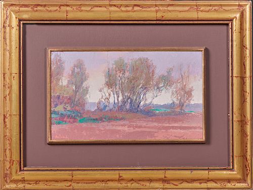 Gerald DeLoach (1935- , Mississippi), "Stormy Glow," 1991, oil on board, from the "Spring Willow Series," signed l.l., signed, titled and dated verso,