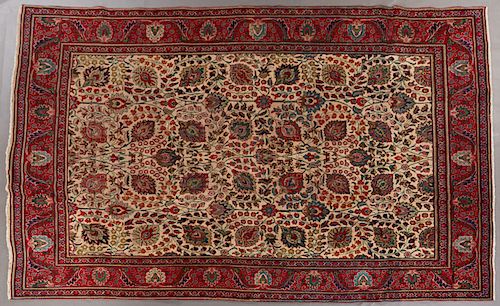 Ivory Tabriz Carpet, 10' x 13' 2.
