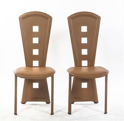 A Pair of Contemporary Side Chairs, Height 41 5/8 inches.