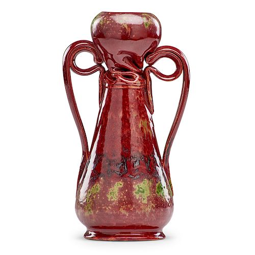 GEORGE OHR Exceptional raspberry vase