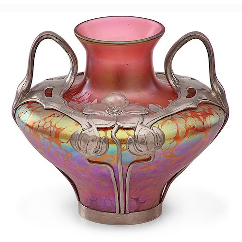 LOETZ Medici vase w/ pewter overlay