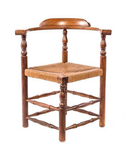 An American Corner Chair, Height 29 1/2 inches.