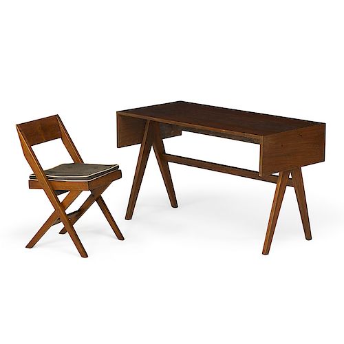 PIERRE JEANNERET Desk and chair