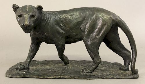 Roger Godchaux Bronze of Lioness Walking