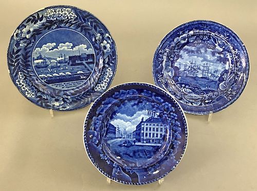 Three Historical Blue Plates