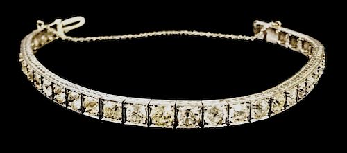 Tested Platinum Lady's Diamond Tennis Bracelet