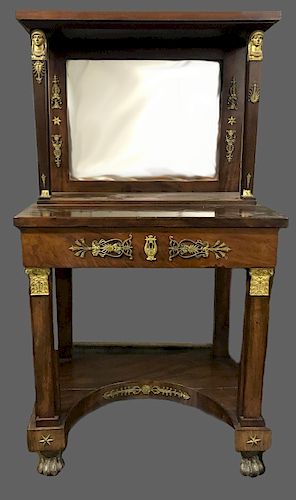 Diminutive French Empire Mahogany Dressing Table