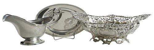 Sterling Openwork Bowl and Gravy Boat