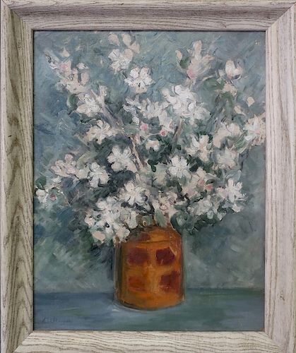 David Ellinger Oil on Board Still Life of Flowers