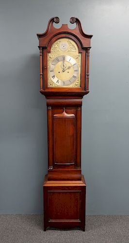 Mahogany Tall Case Clock with Eight-Day Works