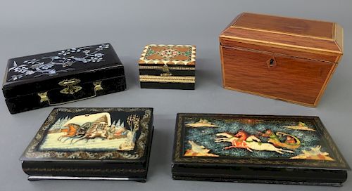Grouping of Boxes Including Russian Lacquered