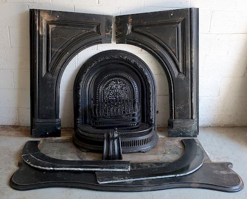 Victorian Slate and Cast Iron Fireplace