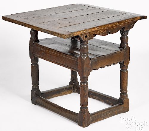 William and Mary oak flip top table