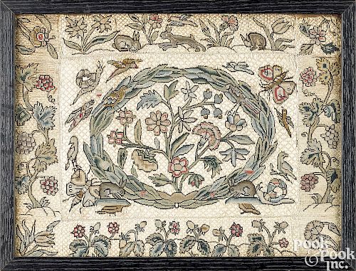 Charles II tent stitch embroidery