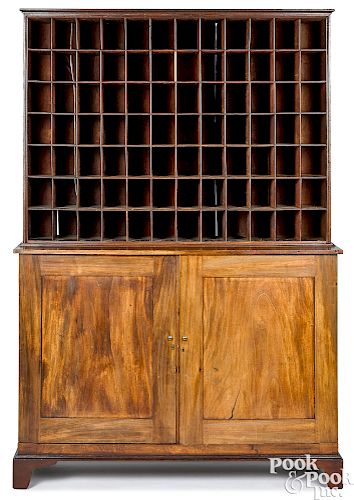 George II mahogany tellers cabinet