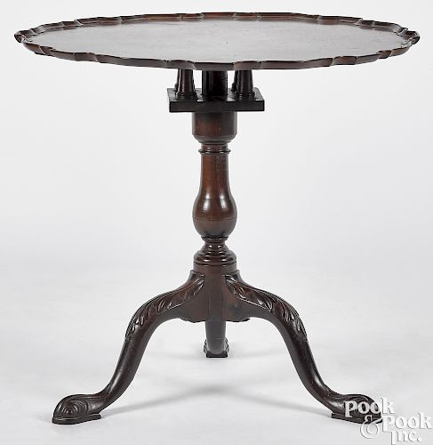George II mahogany piecrust tea table