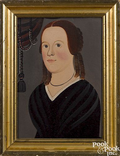 Prior Hamblin School, oil on board folk portrait