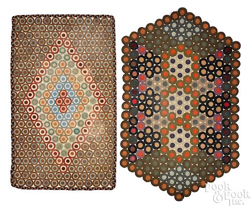 Two felt penny rugs