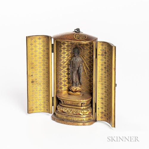 Nashiji Gold-lacquered Portable Shrine
