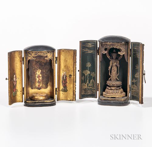 Two Portable Lacquered Shrines