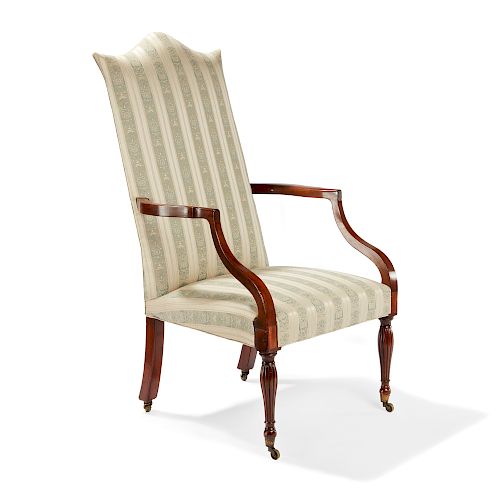 Federal Mahogany Lolling Chair, North Shore, Massachusetts, CA 1810