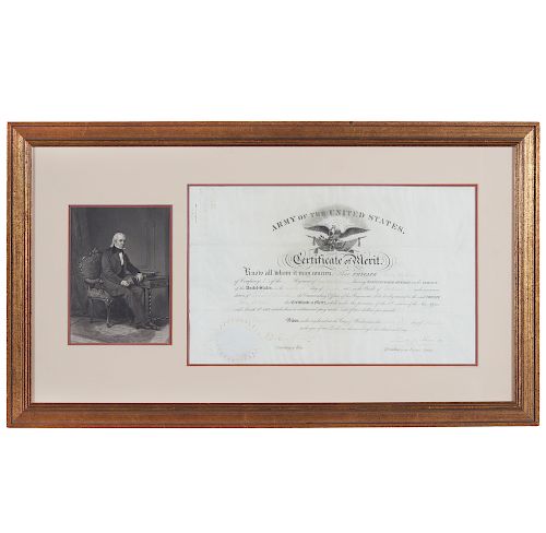 James Polk 1848 Army Certificate of Merit