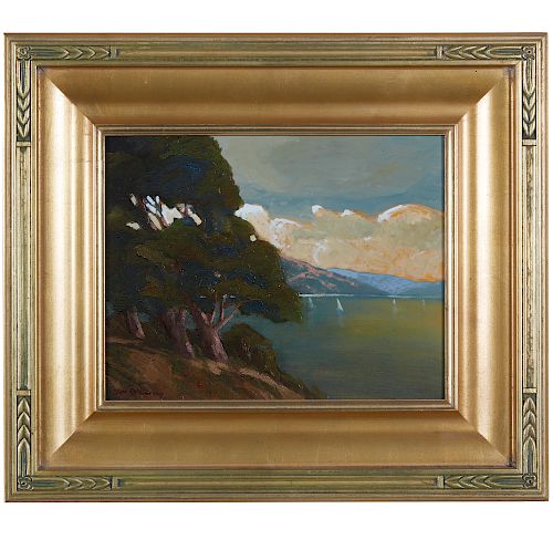 Jack Cassinetto (1944-2018) Painting, "Outside the Golden Gate" 