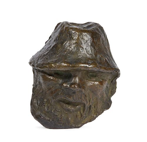 Ernst Barlach (1870-1938) Bronze Mask Kopf des Vergnugten Einbeins