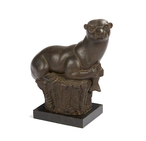 Charles Umlauf (1911-1994) Bronze, Otter with Fish