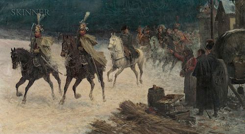 Jan Chelminski (Polish, 1851-1925)  Rheims Campaign de France 1814