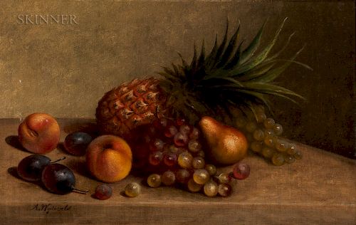 Arnoud Wydeveld (American, 1823-1888)  Still Life with Pineapple and Other Fruits