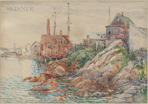 Harry Fenn (American, 1837-1911)  Maine Coastal Town