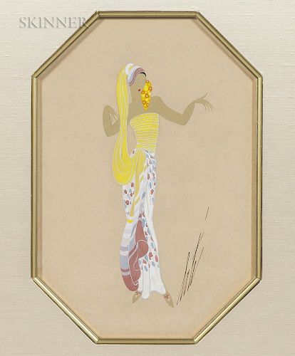 Romain De Tirtoff, called Erté (Russian, 1892-1990)  Lady in Yellow