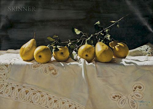 Yingzhao Liu (Chinese, b. 1956)  Still Life with Pears