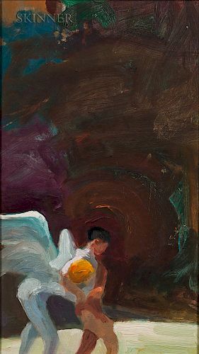 Paul Wonner (American, 1920-2008)  Jacob Wrestling with an Angel