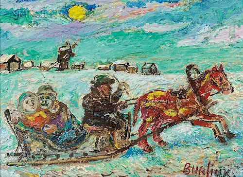 David Davidovich Burliuk (Ukrainian/American, 1882-1967)  Night Ride