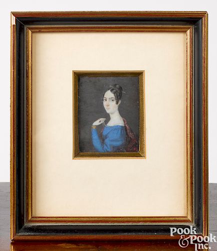 Miniature portrait on ivory of a young woman