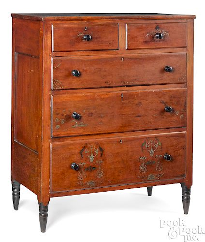 Pennsylvania painted cherry chest of drawers