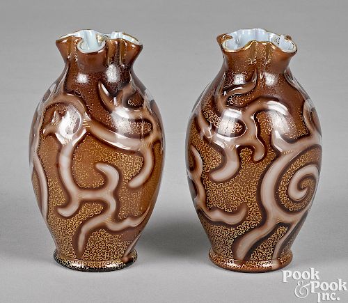 Pair of Loetz Octopus vases