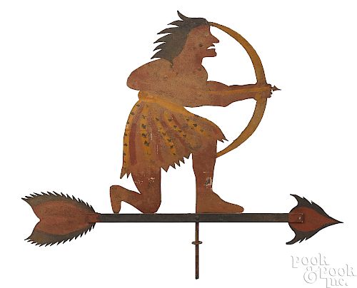 Painted Native American Indian weathervane