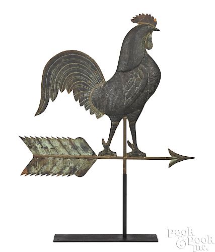Large swell body rooster weathervane