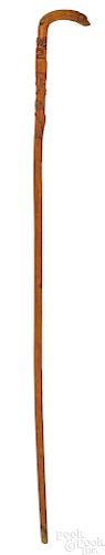 Pennsylvania carved maple cane