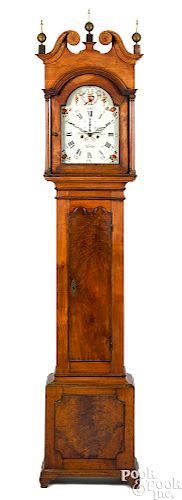 Pennsylvania Chippendale mahogany tall case clock