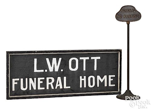 Pennsylvania painted funeral trade sign