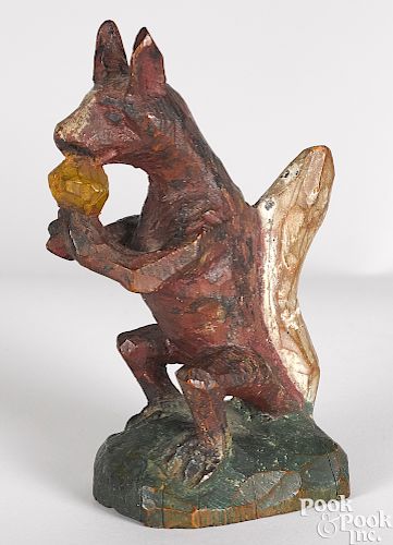 Wilhelm Schimmel carved and painted squirrel