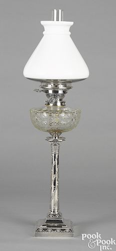 Sheffield silver candlestick fluid lamp